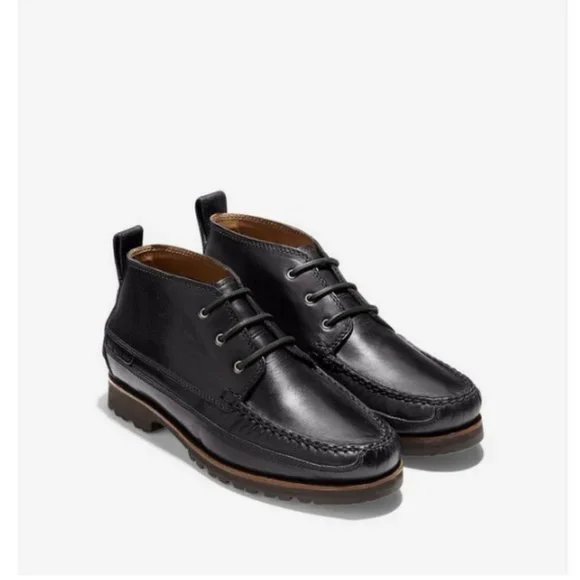 Cole Haan Connery Leather Moc-Toe Chukka Boot in Black Cole Haan Chukka Boots for Men for Sale - Shop New & Used  main image 3